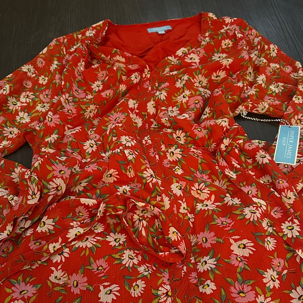 Floral Red Dress